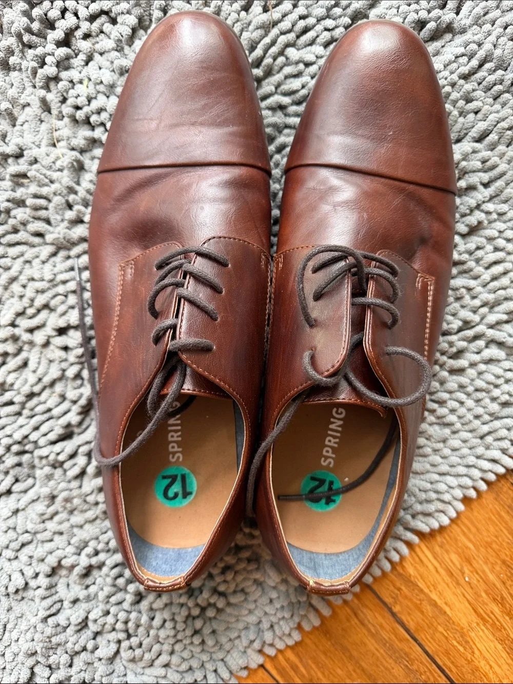Call It Spring Men's Brown Leather Derby Shoes size 12